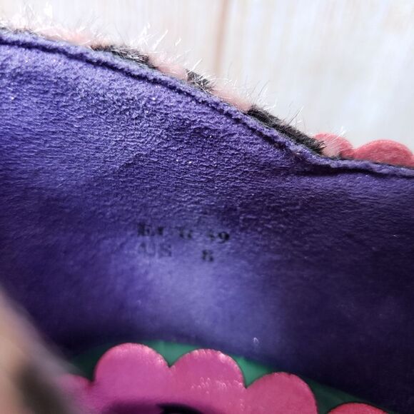 Rare! Poetic License Lux Loafer Block Heel Round Toe Pumps Size 8 Green/Pink - Picture 16 of 16